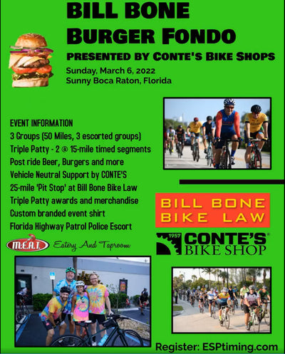 SUNDAY MARCH 6 | Bill Bone 'Burger' Fondo presented by CONTE'S BIKE SHOP
